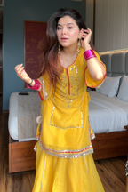 Naumya Neon Yellow Sharara Suit Set