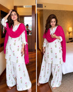 AAYSHA WHITE FLORAL FARSHI SUIT SET