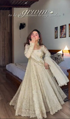 Sanskruti's Luxury Chinon Silk Elegant Anarkali Suit Set