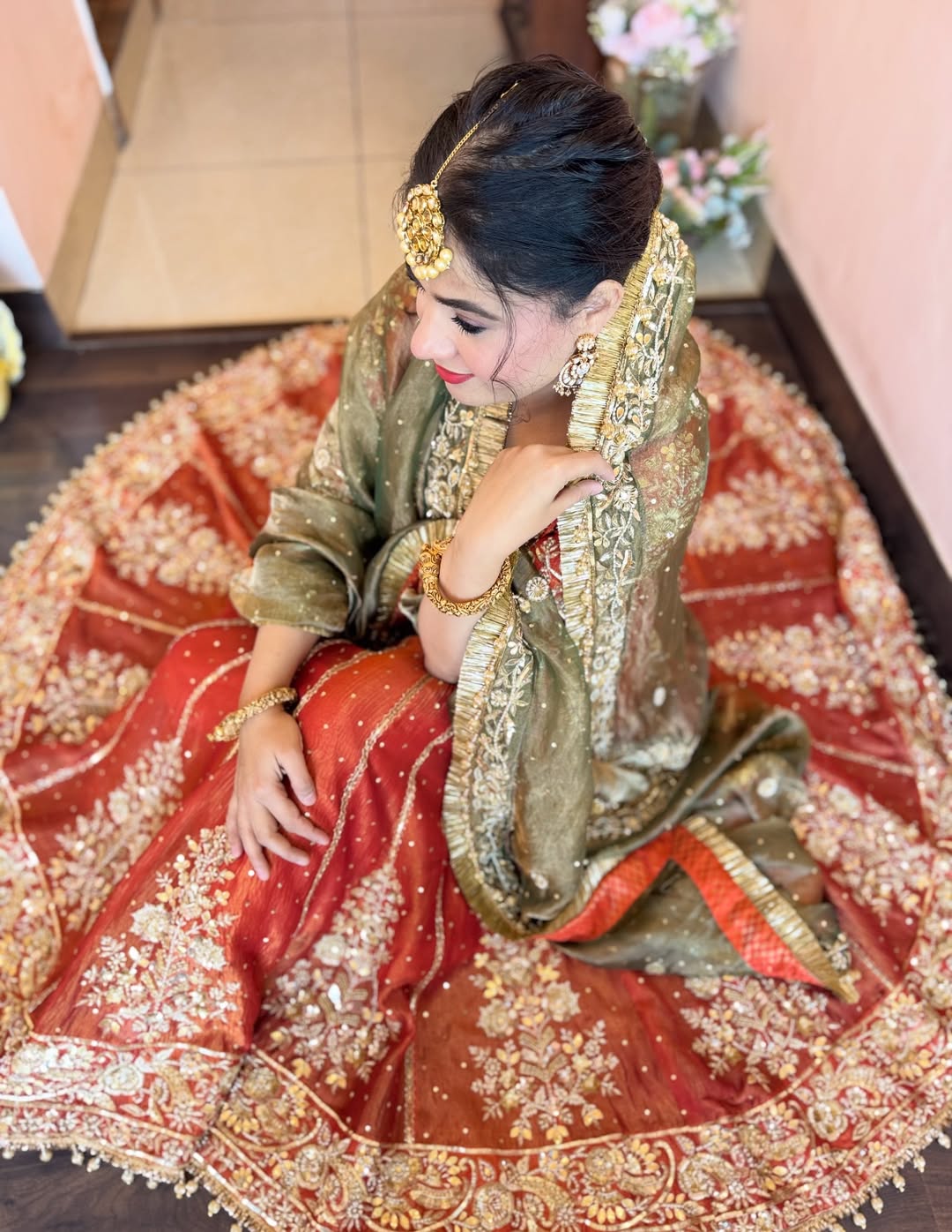 Orange Shades Premium Quality Anarkali Suit Set