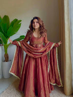 Mita Heavy Traditional Embroidered Koti Anarkali Suit Set