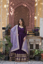 Minisa Designer Embroidered Zari Sequins Work Gown