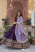 Minisa Designer Embroidered Zari Sequins Work Gown