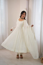 Off whiteTrendy Anarkali Suit Set