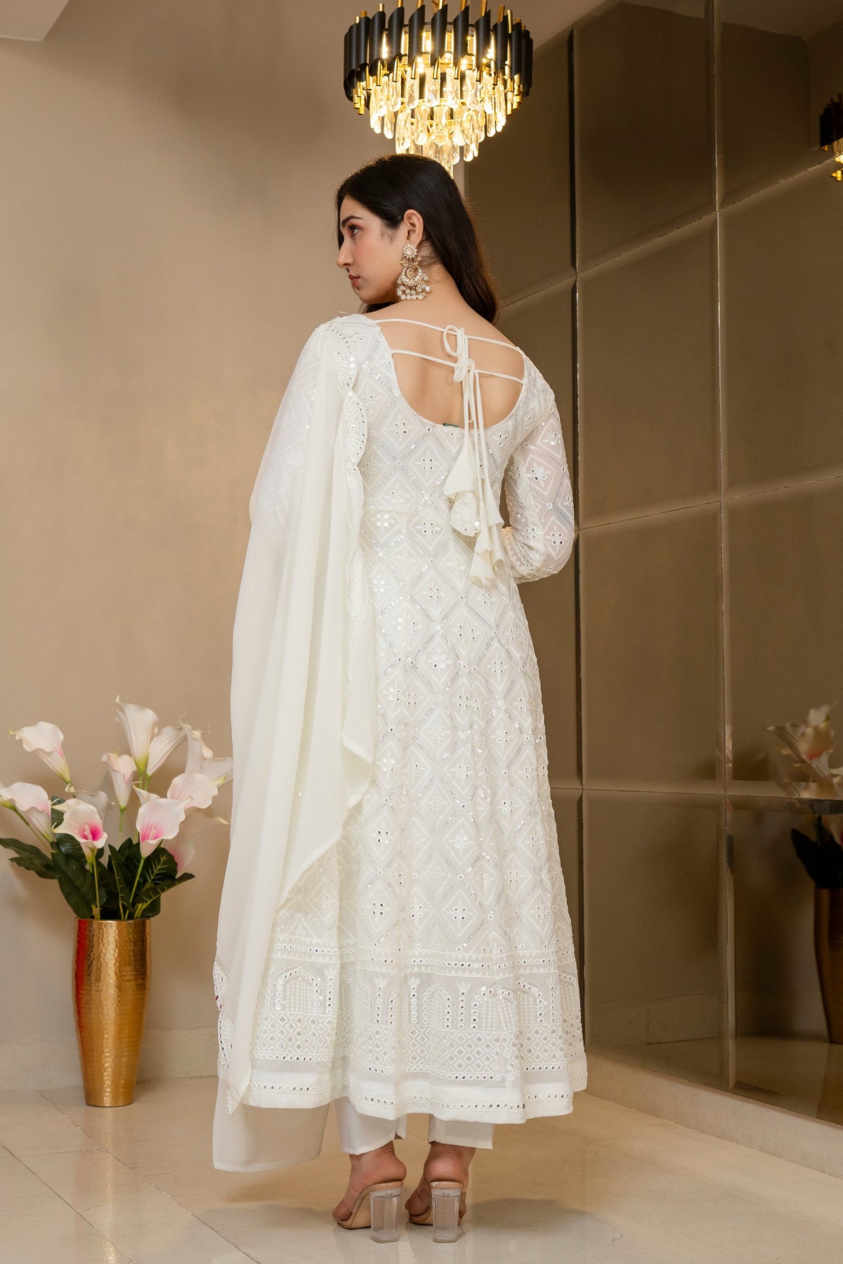 Luxury Off-White Georgette Anarkali Suit