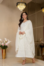 Luxury Off-White Georgette Anarkali Suit