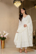 Luxury Off-White Georgette Anarkali Suit