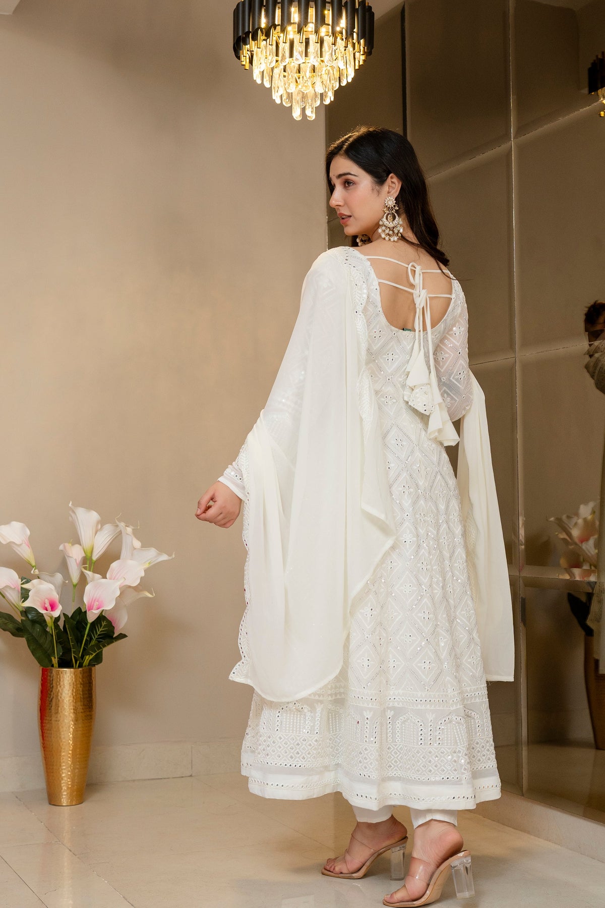 Luxury Off-White Georgette Anarkali Suit
