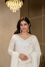 Luxury Off-White Georgette Anarkali Suit