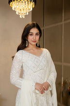 Luxury Off-White Georgette Anarkali Suit