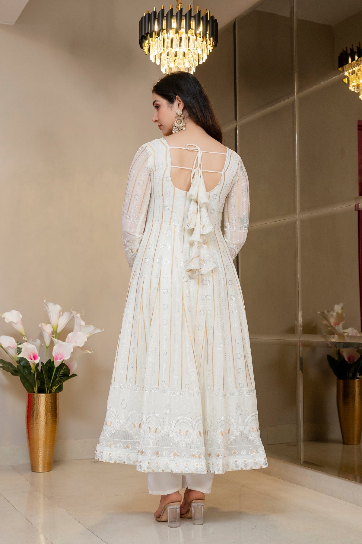 Premium Ivory Anarkali with Royal Finish Elegance Anarkali Suit Set