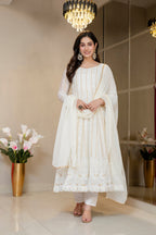 Premium Ivory Anarkali with Royal Finish Elegance Anarkali Suit Set