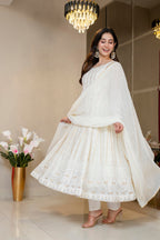 Premium Ivory Anarkali with Royal Finish Elegance Anarkali Suit Set
