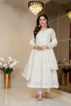 Premium Ivory Anarkali with Royal Finish Elegance Anarkali Suit Set