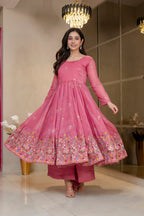 Special Pink Flared Anarkali Suit Set