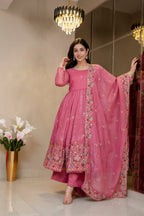 Special Pink Flared Anarkali Suit Set