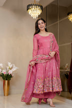 Special Pink Flared Anarkali Suit Set