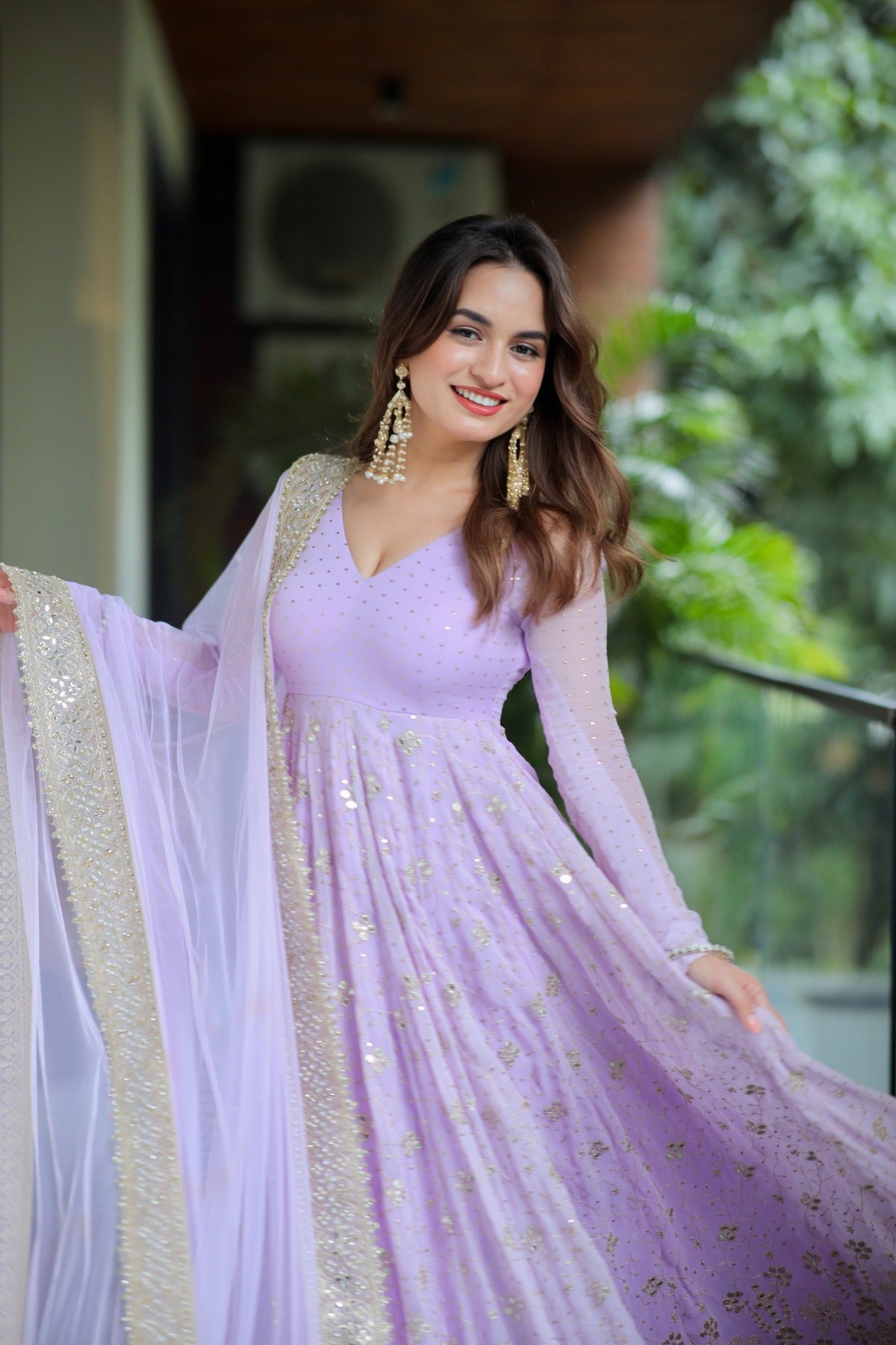 Pridha Purple Anarkali Suit Set