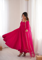 Premium Pink Anarkali Suit Set