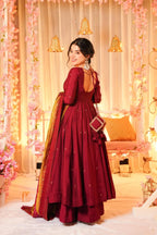 Madhuri's Premium Cotton Anarkali Suit Set With Plazzo