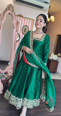 Prachi Green Havy Vichitra Royal Elegant Suit Set
