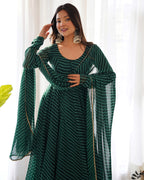 Premium Quality Silk Gown Anarkali Suit Set