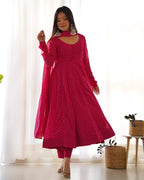 Premium Quality Silk Gown Anarkali Suit Set