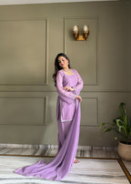 Beautiful Pure Chinon Silk Fabric Straight Fit Kurta, Dupatta With Trouser Set