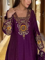 Royal Vichitra Silk Heavy Embroidered Anarkali Suit Set