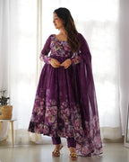 Premium Quality Silk Gown Anarkali Suit Set