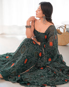 Chiffon Green Coloured Anarkali Suit