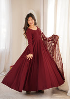 Maroon Trendy Anarkali Suit Set
