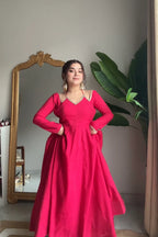Neha Smooth Roman Silk Fabric Premium Anarkali Suit Set