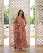 Peach Colour Anarkali suit set