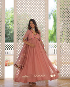 Peach Colour Anarkali suit set