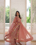 Peach Colour Anarkali suit set