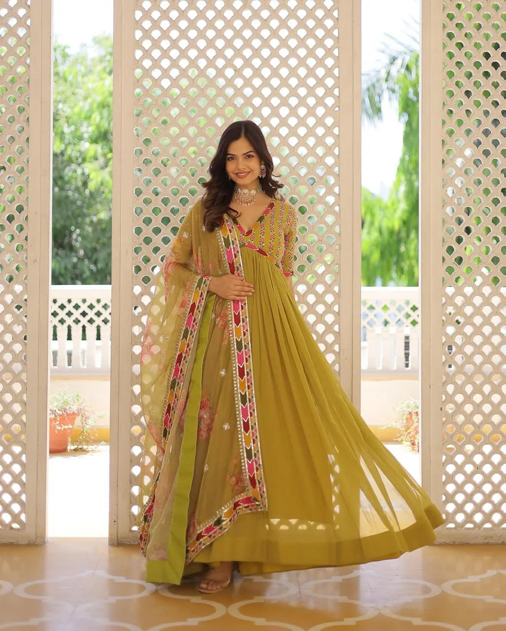 Pista Colour Anarkali suit set