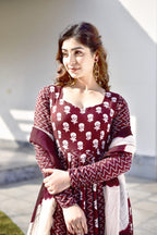 Gajgamini Brown Maxi Set