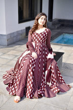 Gajgamini Brown Maxi Set