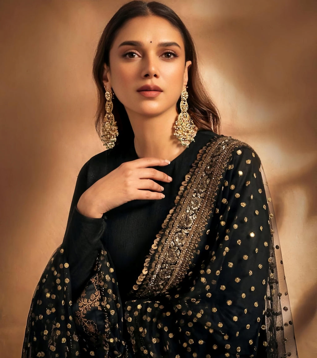 Aditi Premium Black Anarkali Suit Set