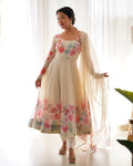 Creme Coloured Organza Suit