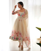Creme Coloured Organza Suit