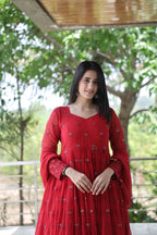 Maroon Premium Quality  Anarkali Suit Set