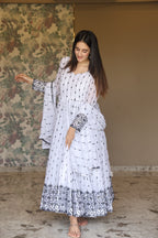 Aditi's White Anarkali Suit Set