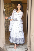 Aditi's White Anarkali Suit Set
