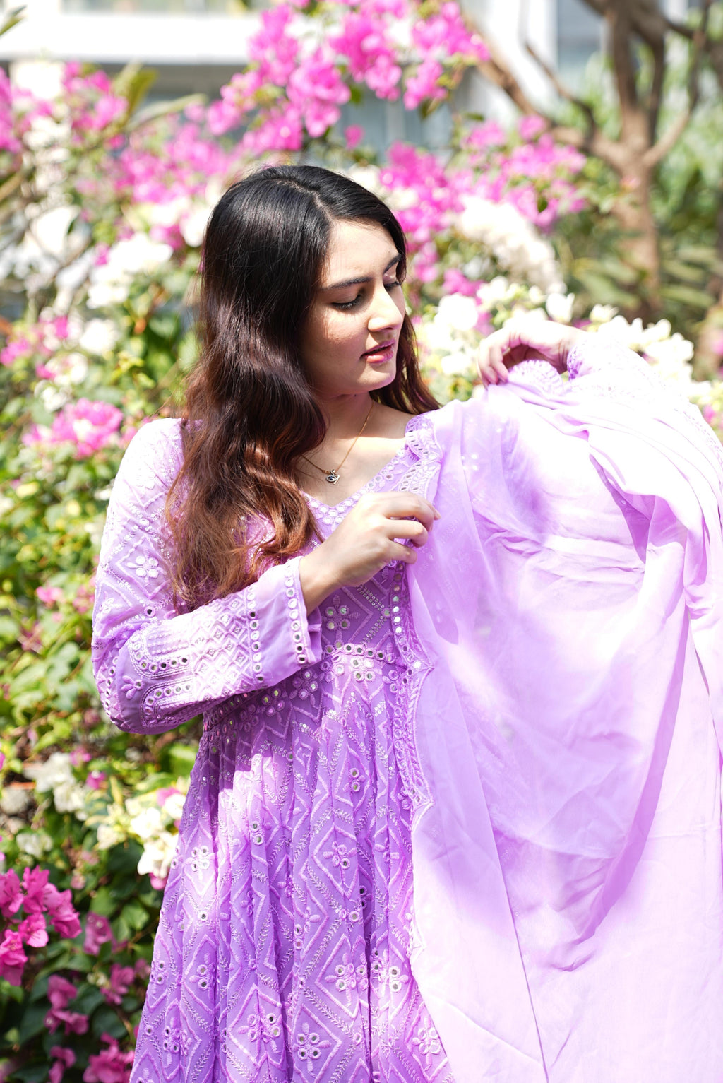 Vedika's Purple Coloured Premium Quality Anarkali Suit Set