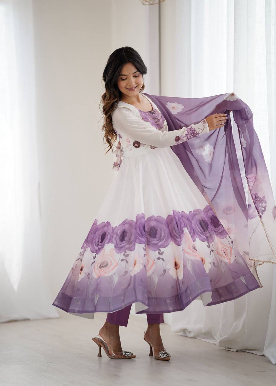 Jiyara Violet Color Anarkali Suit Set