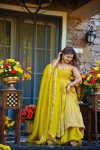 Ishmika Mustard Yellow Anarkali Suit Set