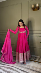 Premium Bandhej Heavy Traditional Koti Anarkali Suit Set