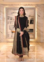 Kunza Black Royal Anarkali Set